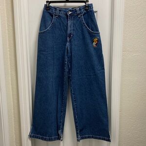 JNCO Vintage Y2K Blue Wide-Leg Jeans with Patch